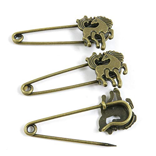 10 PCS Metal Antique Bronze Color Jewelry Making Supplies Charms Beading Crafting Wholesale 89956 Horse Safety Pins Brooch 10 PCS Metal Antique Bronze Color Jewelry Making Supplies Charms Beading Crafting Wholesale 89956 Horse Safety Pins Brooch