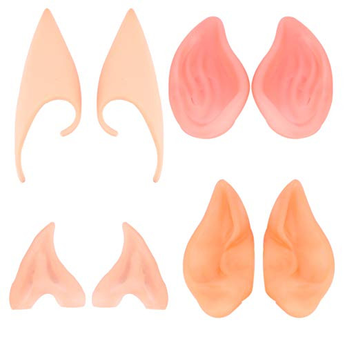 KESYOO 4 Pair Elf Ears Fairy Ears Vampire Ears Soft Pointed Goblin Ears Pixie Ears Dress Up Costume Cosplay Accessories Halloween Party Props