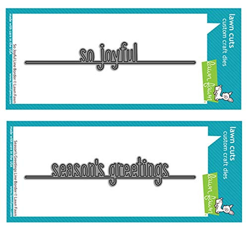 Lawn Fawn Holiday Line Border Bundle So Joyful and Seasons Greetings 2 Item Bundle LF2449 LF2450