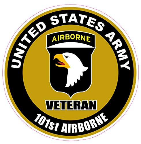 U.S. Army 101st Airborne Veteran 5 Inch Sticker for Car Decal Truck Window Laptop Auto Vinyl Motorcycle Helmet