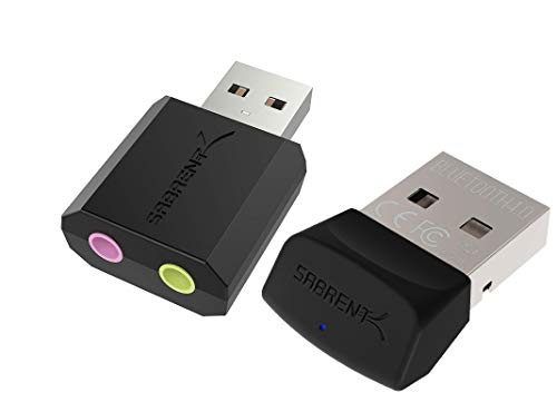 Sabrent USB Bluetooth 4.0 Micro Adapter for PC plus  USB External Stereo Sound Adapter for Windows and Mac.