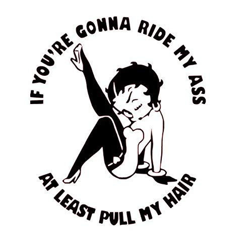Betty Boop Vinyl Decal Betty Boop Wall Art Betty Boop Sticker Ride My Ass Decal Tailgate Sticker