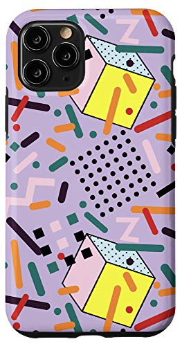 iPhone 11 Pro 90s Abstract Geometric Shapes Lines Cubes Dots Case