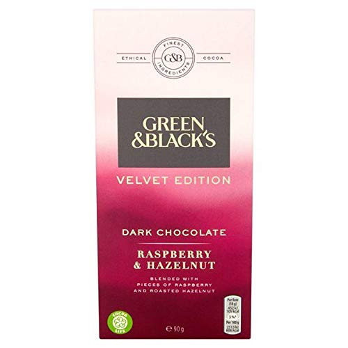Green  and  Blacks Velvet Dark Chocolate with Raspberry  and  Hazelnut - 90g  0.19 lbs