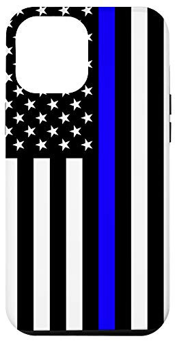iPhone 12 Pro Max Black And White American Flag Thin Blue Line Case