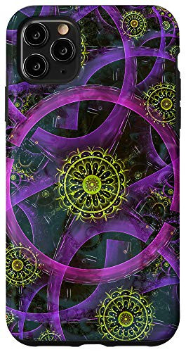 iPhone 11 Pro Max Multicolored Fractal Lines and Dots Design Case