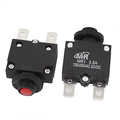 uxcell 125V 250V 3.5A Reset Button Overload Protector Circuit Breaker 2Pcs