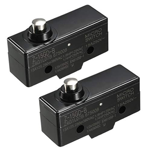 uxcell 2PCS Z-15GD-B 1NO plus  1NC Short Reed Snap Button Lever Type Micro Switches