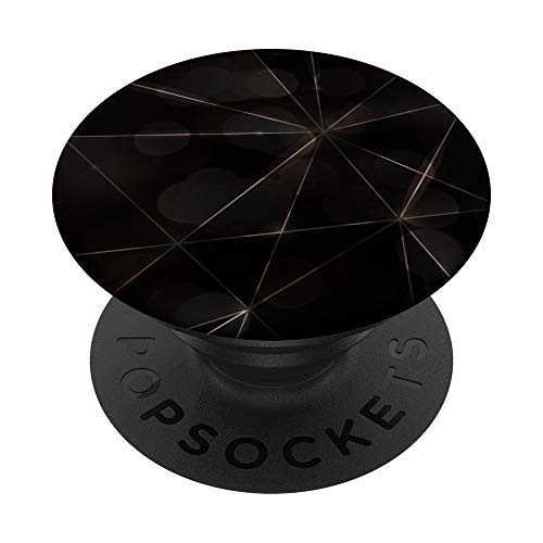 Black Geometric Lines Angles Lights Simple Classy Modern PopSockets PopGrip Swappable Grip for Phones  and  Tablets