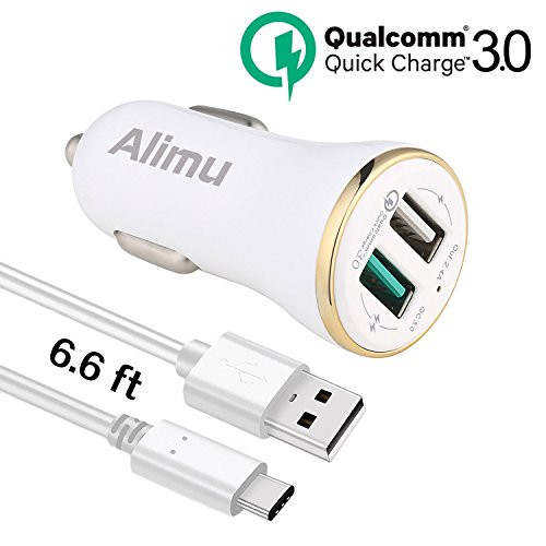 USB Type C Car Charger, Alimu Rapid Fast Car Charger with 6.6ft USB C Cable for LG G5,G6,G7,V20,V30,HTC 10 U11,Samsung Galaxy S8 S9 Plus,Note 8 and More,Quick Charge 3.0, Dual USB Port USB Type C Car Charger, Alimu Rapid Fast Car Charger with 6.6ft USB C Cable for LG G5,G6,G7,V20,V30,HTC 10 U11,Samsung Galaxy S8 S9 Plus,Note 8 and More,Quick Charge 3.0, Dual USB Port