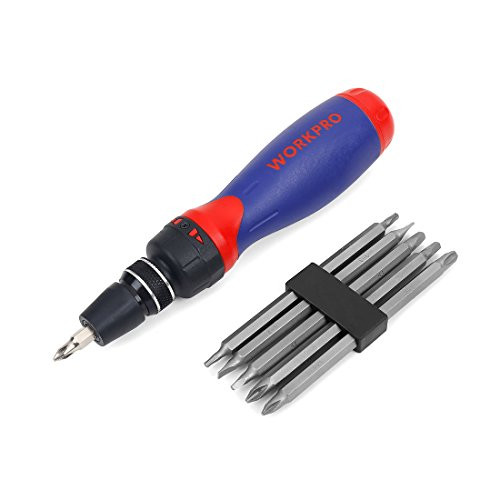 WORKPRO 10-in-1 Ratcheting Multi-bit Screwdriver Bits Set Patented Quick-load Mechanism