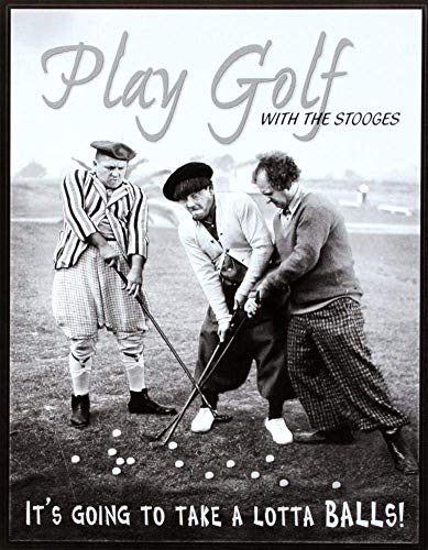 MMNGT Three Stooges Play Golf Lotta Balls Retro Vintage Tin Sign TIN Sign 7.8X11.8 INCH