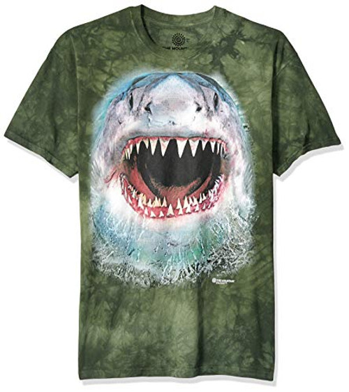 The Mountain Wicked Nasty Shark Adult T-Shirt Green XL The Mountain Wicked Nasty Shark Adult T-Shirt Green XL