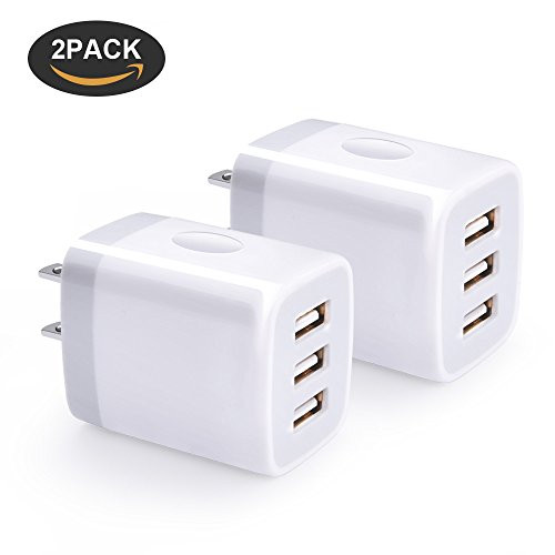 USB Wall Charger, Hootek 2-Pack USB Wall Plug 3-Port Charging Box 3.1A Power Adapter Multi Port Quick Charger Block Cube for iPhone X/8/7 Plus, iPad, Samsung, LG, HTC, Blackberry, Moto, Kindle, Nokia USB Wall Charger, Hootek 2-Pack USB Wall Plug 3-Port Charging Box 3.1A Power Adapter Multi Port Quick Charger Block Cube for iPhone X/8/7 Plus, iPad, Samsung, LG, HTC, Blackberry, Moto, Kindle, Nokia