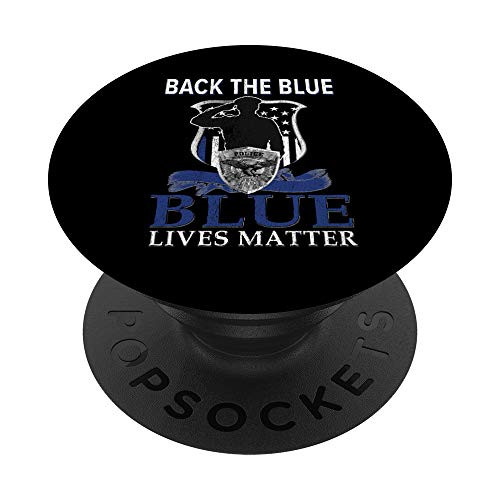 Back The Blue Support Thin Blue Line US Flag Police Officers PopSockets Grip and Stand for Phones and Tablets