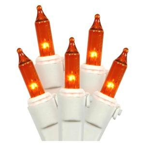 Vickerman 50 Light Amber Mini Light Set on White Wire