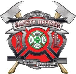 Safety Officer Firefighter Fire Rescue Decal - 4 inch h - REFLECTIVE
