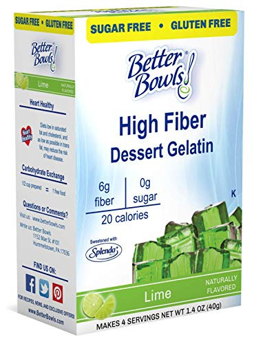 Better Bowls Sugar Free Lime Gelatin Mix 1.4oz. Pack of 6