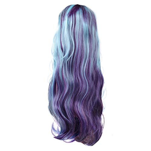 PIXNOR Colorful Wavy Wigs Gradient Blue Long Hair Wigs Multi Color Synthetic Wig Natural Hairline Middle Part for Women Laides Halloween Cosplay Masquerade Party Hair Accessories PIXNOR Colorful Wavy Wigs Gradient Blue Long Hair Wigs Multi Color Synthetic Wig Natural Hairline Middle Part for Women Laides Halloween Cosplay Masquerade Party Hair Accessories