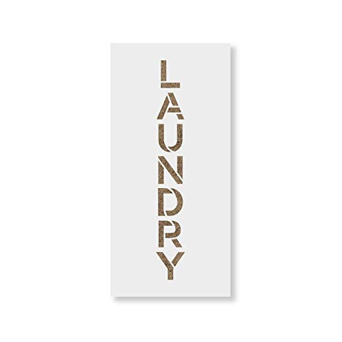 Vertical Sign Laundry Stencil Template for Walls and Crafts - Reusable Stencils for Painting in Small  and  Large Sizes