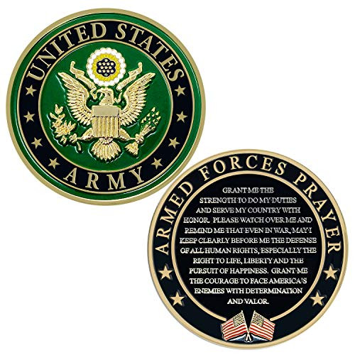 US Army Armed Forces Prayer Coin - Army Valor Challenge Coin  Gift for Soldiers