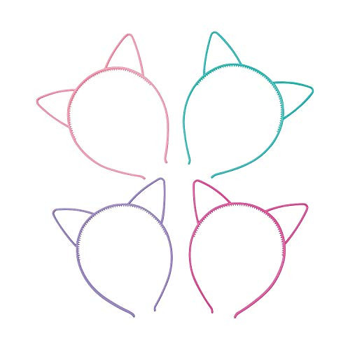 Fun Express - Cat Ear Headbands - Apparel Accessories - Hats - Head Boppers - 12 Pieces