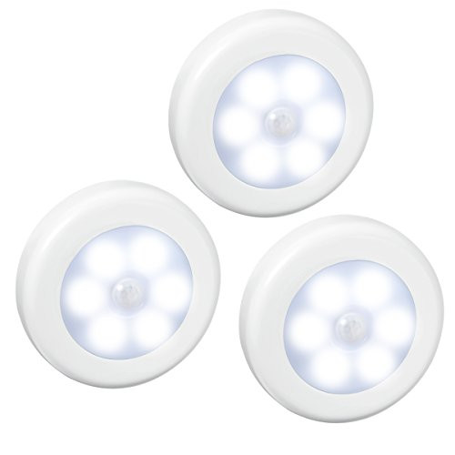 AMIR Motion Sensor Light, Cordless Battery-Powered LED Night Light, Stick-anywhere Closet Lights Stair Lights, Safe Lights for Hallway, Bathroom, Bedroom, Kitchen, etc. (White - Pack of 3) AMIR Motion Sensor Light, Cordless Battery-Powered LED Night Light, Stick-anywhere Closet Lights Stair Lights, Safe Lights for Hallway, Bathroom, Bedroom, Kitchen, etc. (White - Pack of 3)