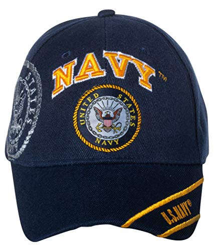 Officially Licensed United States Navy Logo Embroidered Baseball Cap  Navy Blue