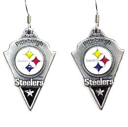 Pittsburgh Steelers NFL Pewter Dangle Earrings