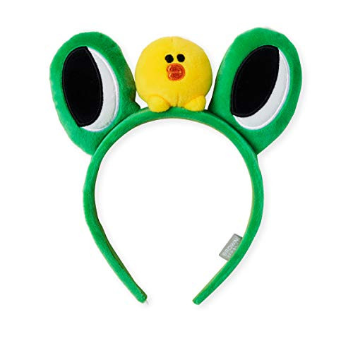 Line Friends SALLY  and  LEONARD Character Cute Plush Stuffed Animal Ears Headband Hairband for Girls Green