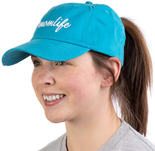 Momlife   Ponytail Dad Hat Funny Cute Mom Life Mommy Mother Pony Tail Low Cap - Turquoise Momlife   Ponytail Dad Hat Funny Cute Mom Life Mommy Mother Pony Tail Low Cap - Turquoise