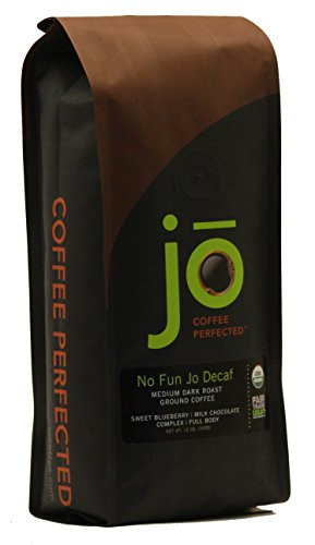 NO FUN JO DECAF: 12 oz, Organic Decaf Ground Coffee, Swiss Water Process, Fair Trade Certified, Medium Dark Roast, 100% Arabica Coffee, USDA Certified Organic, NON-GMO, Chemical Free Decaf