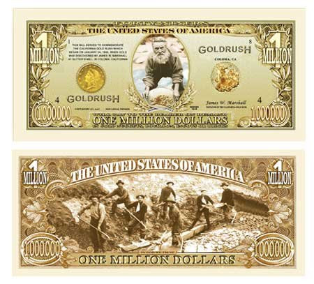 American Art Classics Set of 50 - 1849 Gold Rush Million Dollar Bill