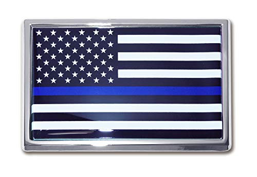Elektroplate Small Police Flag Chrome Auto Emblem