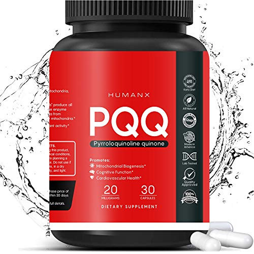 PQQ Supplement - 20mg  Pyrroloquinoline Quinone  Promotes Mitochondria ATP Coenzyme Levels Energy Optimizer and Sleep Quality Support - Quinine Supplement - Mitochondrial Energy Anti Aging AlphaFit