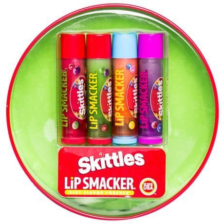 Lip Smacker Skittles best flavor forever 4 Piece Lip Balms Collectors with Tin can
