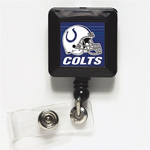 Indianapolis Colts Official NFL 1 inch x 1 inch Retractable Badge Holder Key Chain Keychain by Wincraft