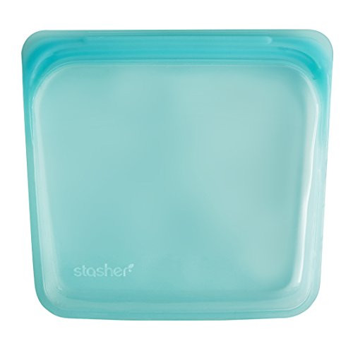 Stasher Reusable Silicone Food Bag, Sandwich Bag, Sous vide Bag, Storage Bag, Aqua Stasher Reusable Silicone Food Bag, Sandwich Bag, Sous vide Bag, Storage Bag, Aqua