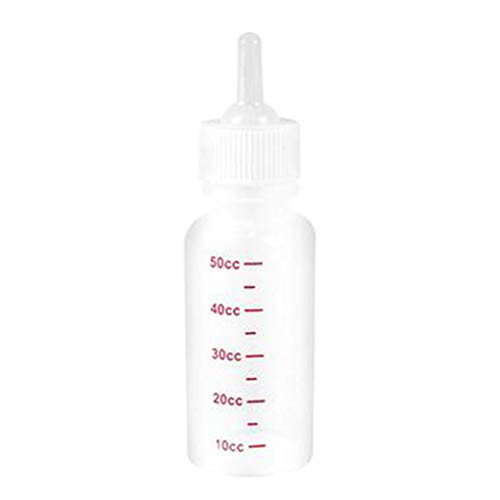 UYTGB Feeding Bottle Kit Can Squeeze Liquid Cat Nursing Bottle Needle Tubing Kit and Replacement Mini Nipples for Kitten Puppy Small Pet Feeding Tool 50ML