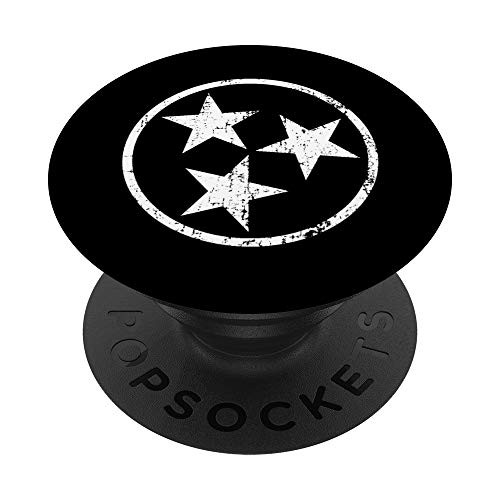 Tri Star TN Flag Gift White Distressed Tennessee State Flag PopSockets PopGrip Swappable Grip for Phones  and  Tablets