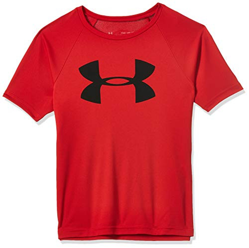 Under Armour Boys Tech Big Logo Short Sleeve Gym T-Shirt  Red  600  Black  Youth Small