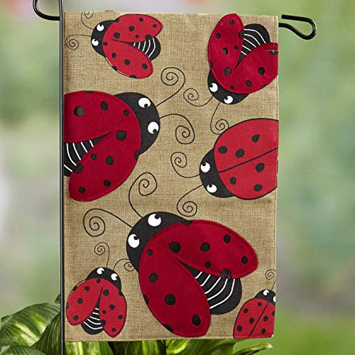 The Lakeside Collection Ladybug Garden Flag - Decorative Sign for Yards Patios Porches