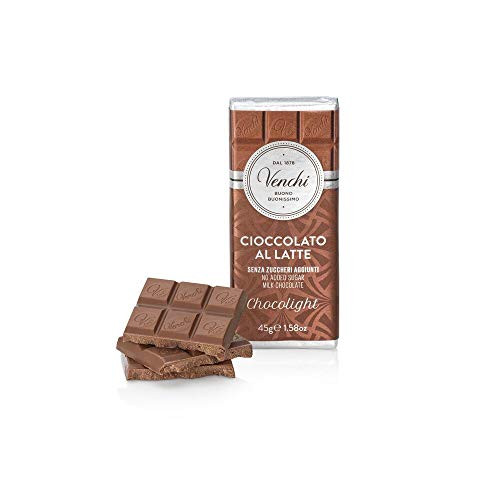 Venchi Chocolight Milk Chocolate Mini-Bar No Added Sugar 1.58oz Venchi Chocolight Milk Chocolate Mini-Bar No Added Sugar 1.58oz