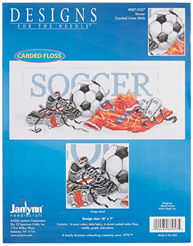 Janlynn Soccer Counted Cross Stitch Kit-16"X7" 14 Count