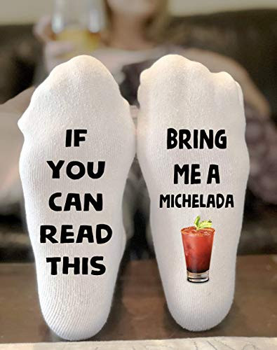 If You Can Read This Bring Me A Michelada Socks Novelty Funky Crew Socks Men Women Christmas Gifts Cotton Slipper Socks