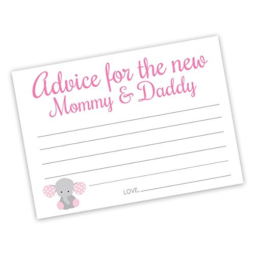 20 - Baby Shower Advice Cards Elephant Advice Cards for the Parents To Be Baby Girl Shower Advice Cards  Advice8