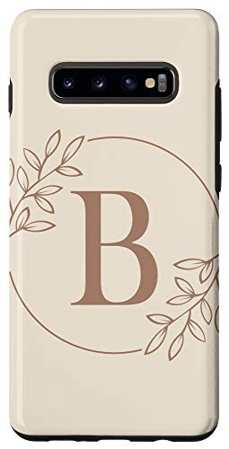 Galaxy S10plus  Noble Monogram Initial Letter B Floral Pattern Case