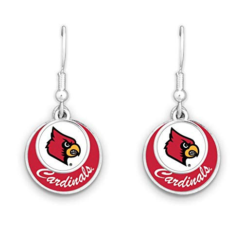 FTH 55427 Louisville Cardinals Double Disk Earrings