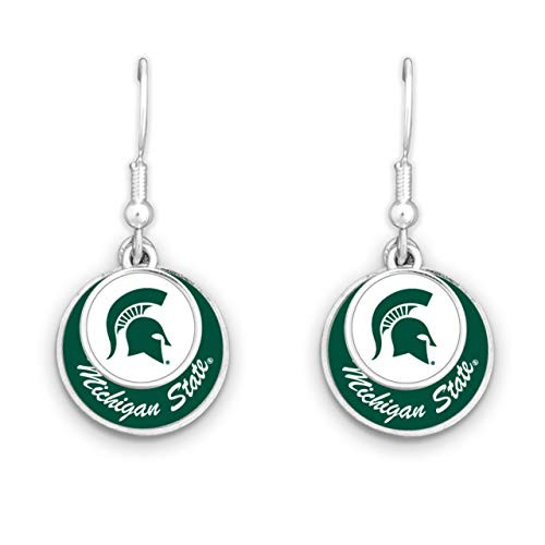 FTH 55427 Michigan State Spartans Double Disk Earrings