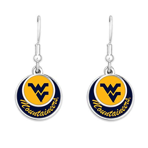 FTH 55427 West Virginia University Mountaineers Double Disk Earrings